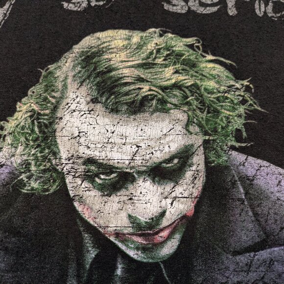 Vintage The Dark Knight Batman Mens XL Joker Serious Movie T Shirt Black Graphic - Picture 6 of 9